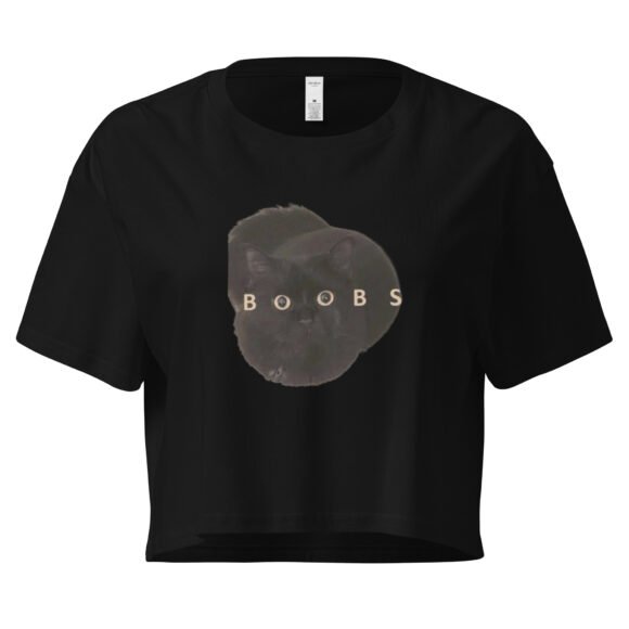 Boobs Cat Y2K Baby Tee | Titty Kittycore Retro Cropped Top | Milk Me Meme Girl Tee - Image 2