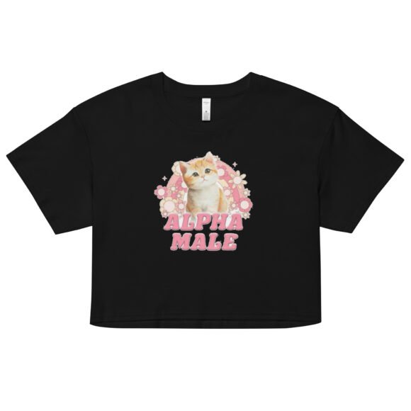 Alpha Male Cute Kitten Y2K Baby Tee | Toxic Sweetness Retro Cropped Top | Sigma Kitty Meme Tee - Image 2