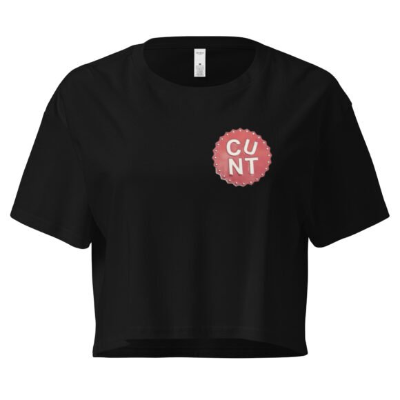 Cunt Badge Y2K Baby Tee | Slut Credentials Retro Cropped Top | Certified Bimbo Meme Tee - Image 2