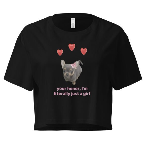 Your Honor I Am Just a Girl Dog Y2K Baby Tee | Puppycore Princess Retro Cropped Top | Loyal Bimbo Meme Tee - Image 2