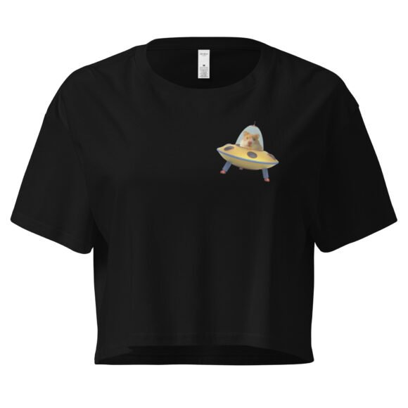 Adios Hamster on Heart Y2K Baby Tee | Rodent Farewell Retro Cropped Top | Sad Girl Petcore Meme Tee - Image 2