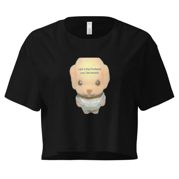I Got a Big Forehead Cuz I Be Knowin Y2K Baby Tee | Smart Bitch Vibes Retro Cropped Top | Wisdom Head Meme Tee - Image 2