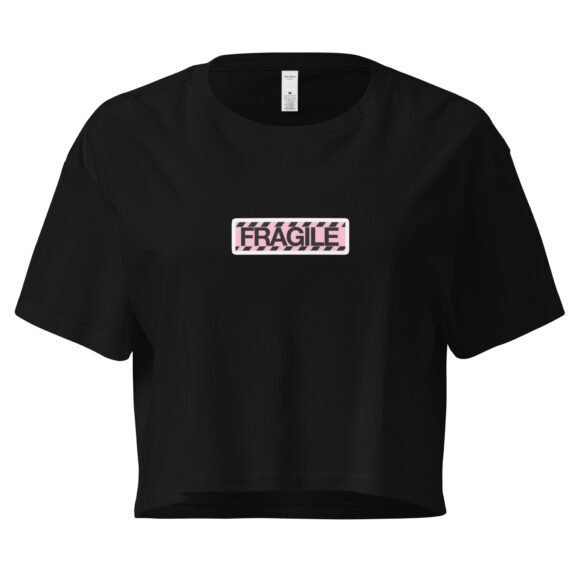 Fragile Y2K Baby Tee | Handle with Care Retro Cropped Top | Sadcore Soft Girl Tee - Image 2