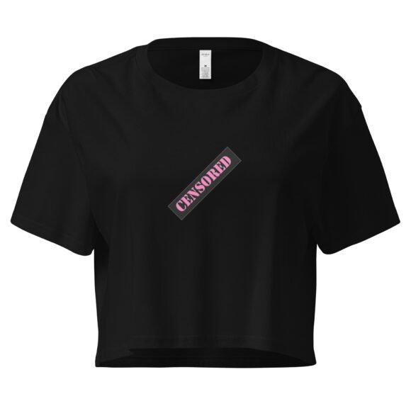 Censored Y2K Baby Tee | Hidden Bimbo Energy Retro Cropped Top | NSFW Vibes Meme Girl Tee - Image 2