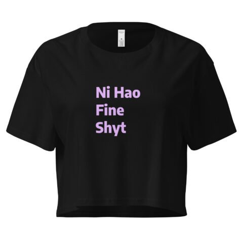 Ni Hao Fine Shyt Y2K Baby Tee | Bilingual Baddie Retro Cropped Top | International Rizz Meme Tee