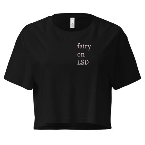 Fairy on LSD Y2K Baby Tee | Psychedelic Sprite Retro Cropped Top | Ethereal Drugcore Meme Tee