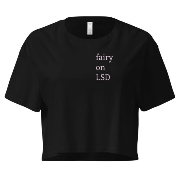 Fairy on LSD Y2K Baby Tee | Psychedelic Sprite Retro Cropped Top | Ethereal Drugcore Meme Tee