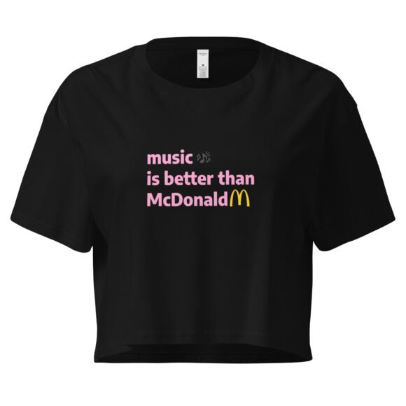 Music Is Better Than McDonald Y2K Baby Tee | Sonic Supremacy Retro Cropped Top | Indie Girl Statement Tee - Image 2