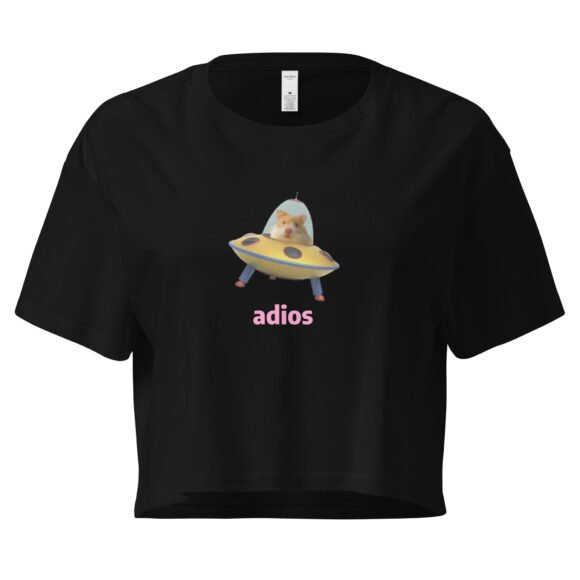 Adios Hamster Y2K Baby Tee | Rodentcore Goodbye Retro Cropped Top | Chaotic Animal Girl Meme Tee - Image 2