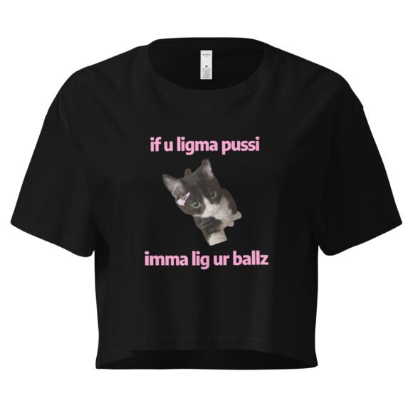 Ligma Pussi Imma Lig Ur Ballz Y2K Baby Tee | Too Much Energy Retro Cropped Top | Slutty Internetcore Tee