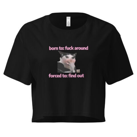 Born to Fuck Around Forced to Find Out Y2K Baby Tee | Chaos Theory Girl Retro Cropped Top | Certified Unhinged Meme Tee