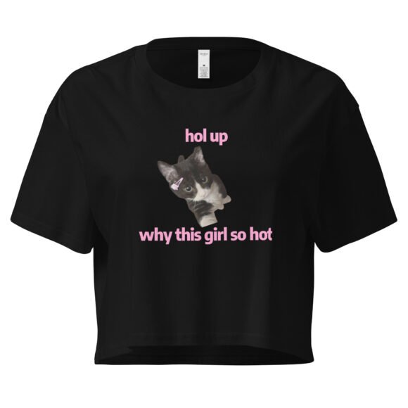 Hol Up Why This Girl So Hot Y2K Baby Tee | Rizz Activated Retro Cropped Top | You're the Problem Meme Tee