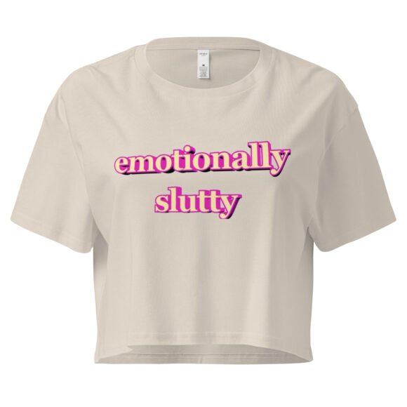 “Emotionally Slutty” Cropped Baby Tee | Slutty Y2K Crop Top - Image 5