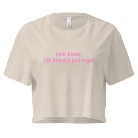 Your Honor I Am Litereally Just a Girl Y2K Baby Tee | Legal Bimbocore Retro Cropped Top | Courtroom Slut Meme Tee - Image 7