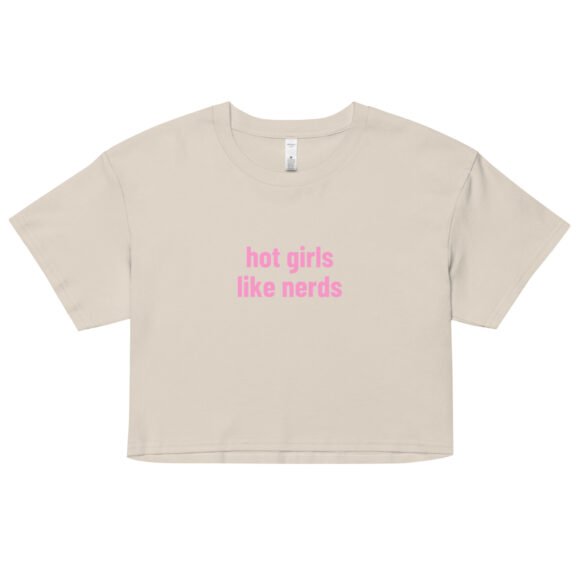 Hot Girls Like Nerds Y2K Baby Tee | Geek Lover Retro Cropped Top | Booksmart Baddie Meme Tee - Image 7