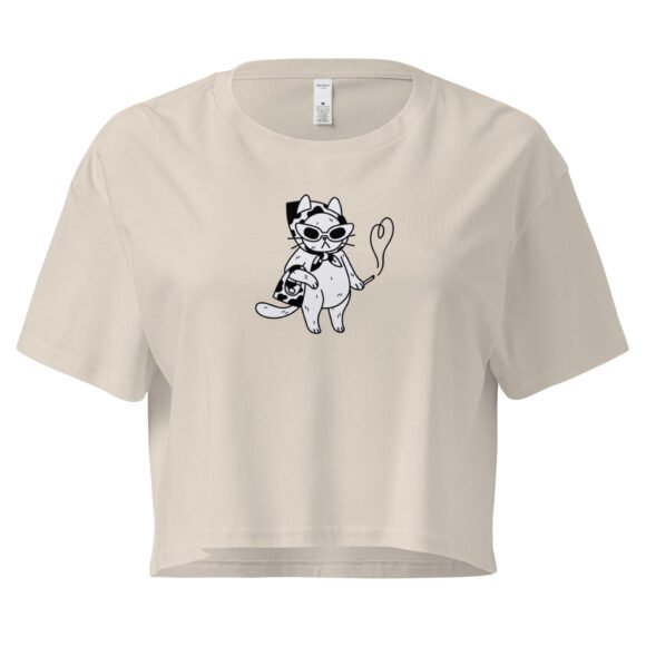 Cool Cat Lady Y2K Baby Tee | Feline Feminine Retro Cropped Top | Alt Auntie Meme Tee - Image 7