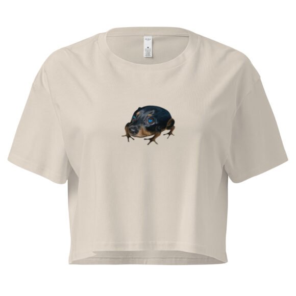 Frog-Dog Y2K Baby Tee | Amphibian Confusion Retro Cropped Top | WTF Animalcore Meme Tee - Image 7