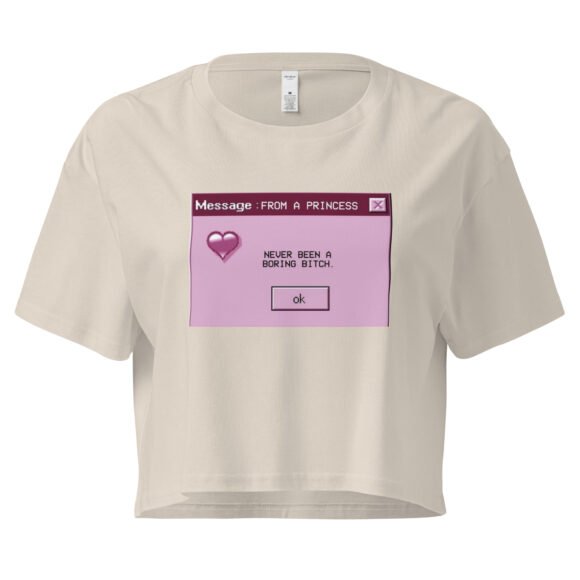 Never Been a Boring Bitch Message Box Y2K Baby Tee | Baddie Alert Retro Cropped Top | Alt-Girl Notification Meme Tee - Image 7