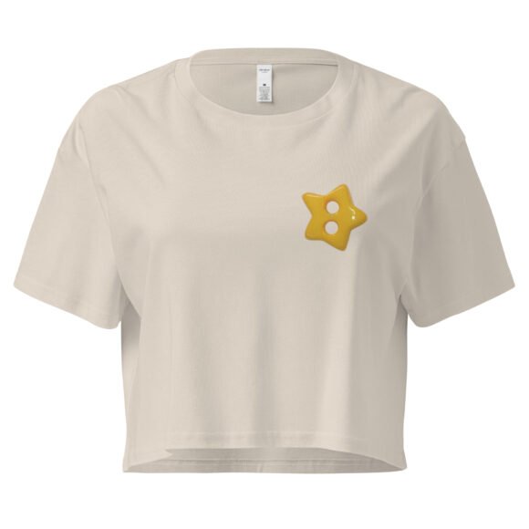 Star Button Y2K Baby Tee | Celestial Dollcore Retro Cropped Top | Dreamy Baddie Meme Tee - Image 6