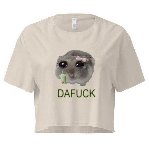 Dafuck Weeping Cat Y2K Baby Tee | Crying Feralcore Retro Cropped Top | Sad Kitty Girl Meme Tee - Image 7