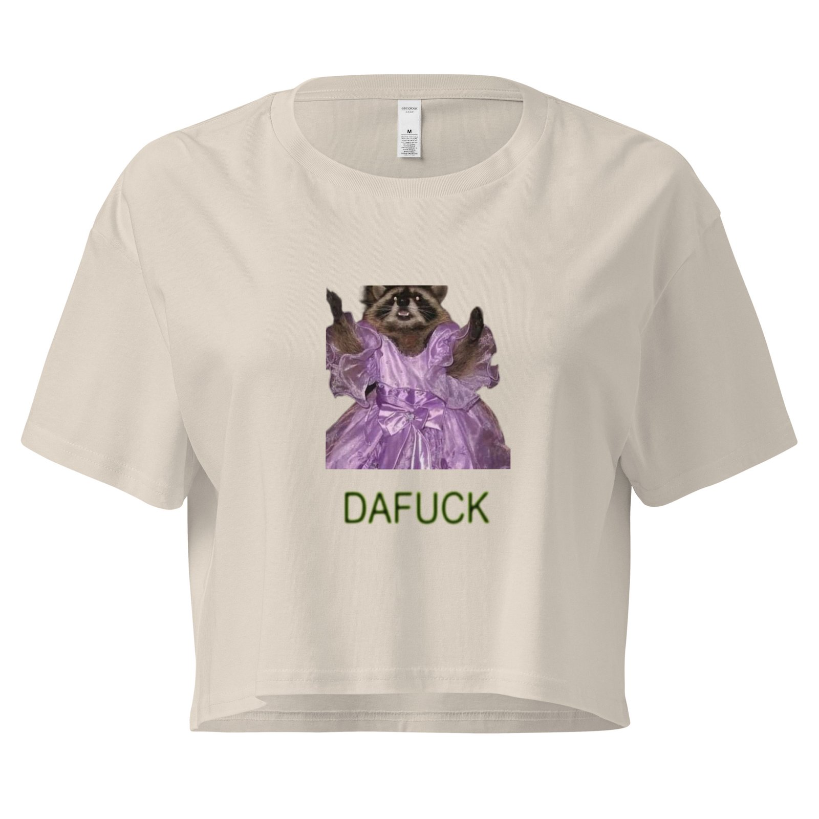 Dafuck Raccoon Y2K Baby Tee | Confused Trashcore Retro Cropped Top | Unhinged Meme Girl Tee - Image 7