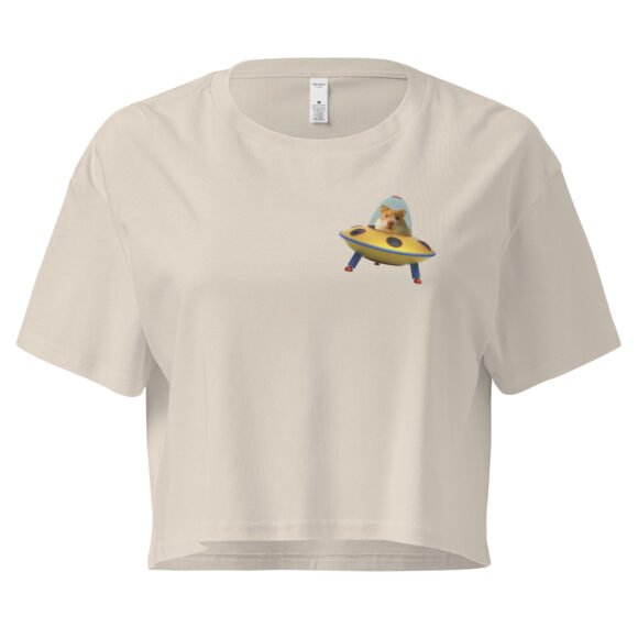 Adios Hamster on Heart Y2K Baby Tee | Rodent Farewell Retro Cropped Top | Sad Girl Petcore Meme Tee - Image 7
