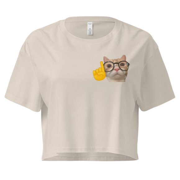 Knowin Cat Y2K Baby Tee | Smart Kittycore Retro Cropped Top | Intuitive Cat Meme Tee - Image 7