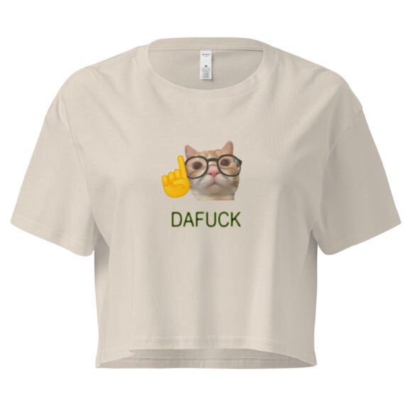 Dafuck Cat Y2K Baby Tee | Unbothered Kitten Retro Cropped Top | Confused Feline Vibes Meme Tee - Image 7