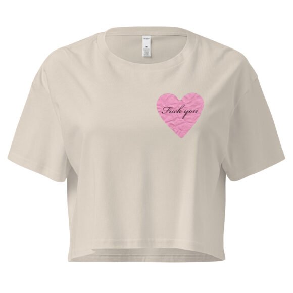 Fuck You Heart Y2K Baby Tee | Anti-Love Letter Retro Cropped Top | Brokenhearted Memecore Tee - Image 7