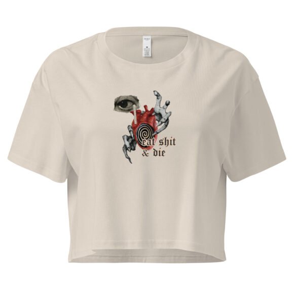 Eat Shit and Die Weirdcore Y2K Baby Tee | Surreal Rage Retro Cropped Top | Internetcore Kill Baddie Tee - Image 7