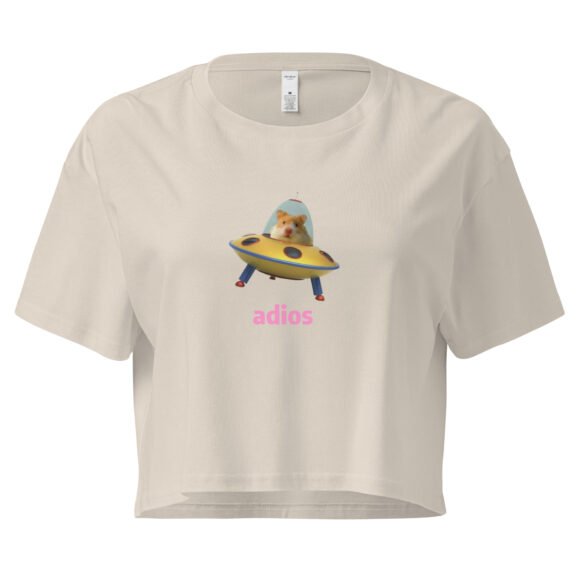 Adios Hamster Y2K Baby Tee | Rodentcore Goodbye Retro Cropped Top | Chaotic Animal Girl Meme Tee - Image 7