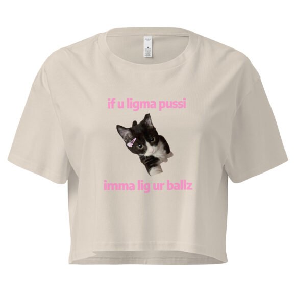 Ligma Pussi Imma Lig Ur Ballz Y2K Baby Tee | Too Much Energy Retro Cropped Top | Slutty Internetcore Tee - Image 6