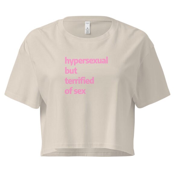 Hypersexual But Terrified of Sex Y2K Baby Tee | Paradox Slut Retro Cropped Top | Nervous Horny Energy Tee - Image 6