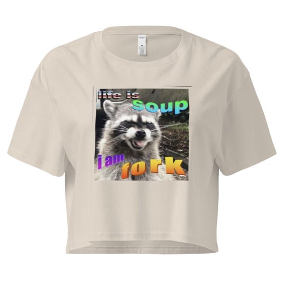 Life is Soup and I Am Fork Y2K Baby Tee | Soup Life Crisis Alt-Girl Crop Top | Fork Energy Tumblr Meme Tee - Image 7