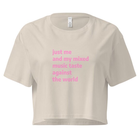 Just Me and My Music Taste Against the World Y2K Baby Tee | Music Taste vs The World Retro Cropped Top | Anti-Social Baddie Y2K Meme Tee - Image 6