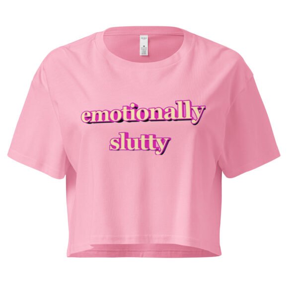 “Emotionally Slutty” Cropped Baby Tee | Slutty Y2K Crop Top - Image 3