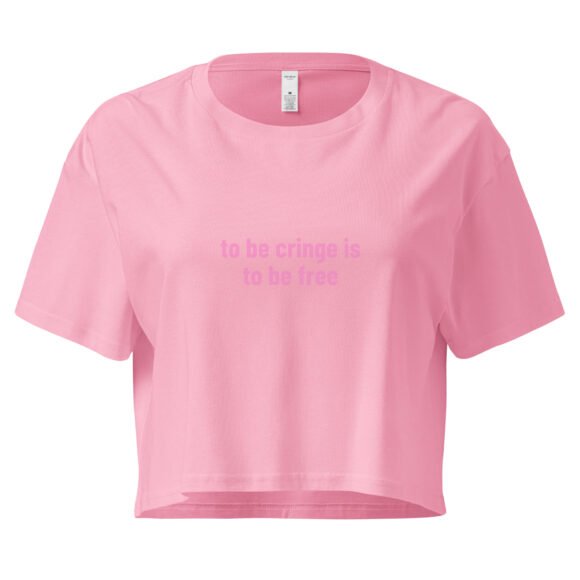 To Be Cringe Is to Be Free Y2K Baby Tee | Embarrassing Girl Era Retro Cropped Top | Cringe Renaissance Meme Tee - Image 5