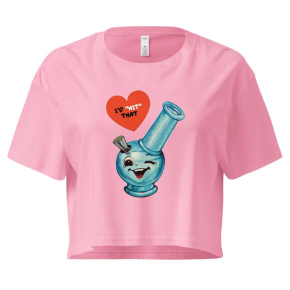 Id Hit That Bong Y2K Baby Tee | Weed Girl Energy Retro Cropped Top | Cannabis Bimbo Meme Tee - Image 4