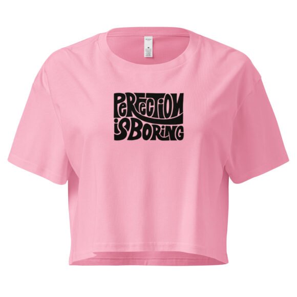 Perfection Is Boring Y2K Baby Tee | Flawed Hot Girl Retro Cropped Top | Tumblr Baddie Meme Tee - Image 4