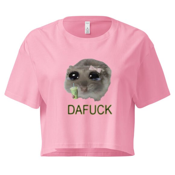 Dafuck Weeping Cat Y2K Baby Tee | Crying Feralcore Retro Cropped Top | Sad Kitty Girl Meme Tee - Image 5