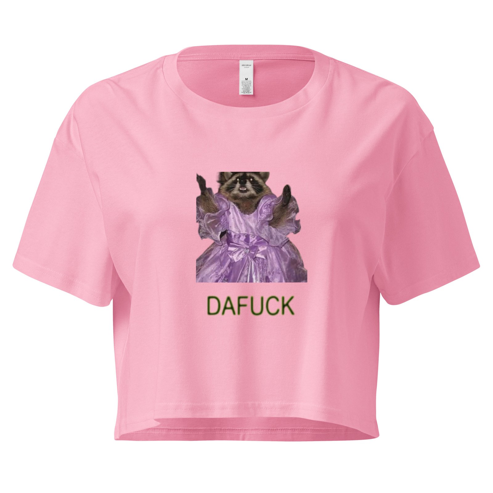 Dafuck Raccoon Y2K Baby Tee | Confused Trashcore Retro Cropped Top | Unhinged Meme Girl Tee - Image 5