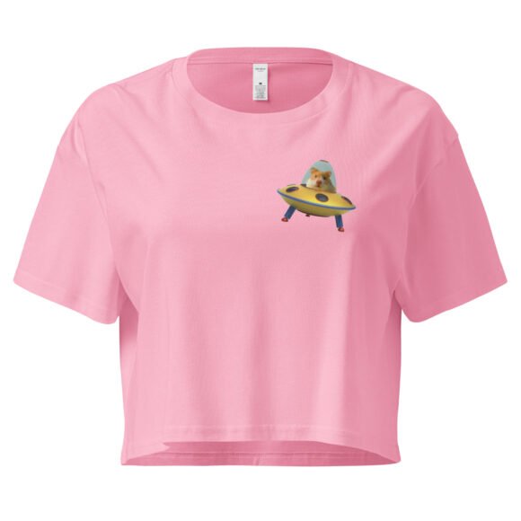 Adios Hamster on Heart Y2K Baby Tee | Rodent Farewell Retro Cropped Top | Sad Girl Petcore Meme Tee - Image 5