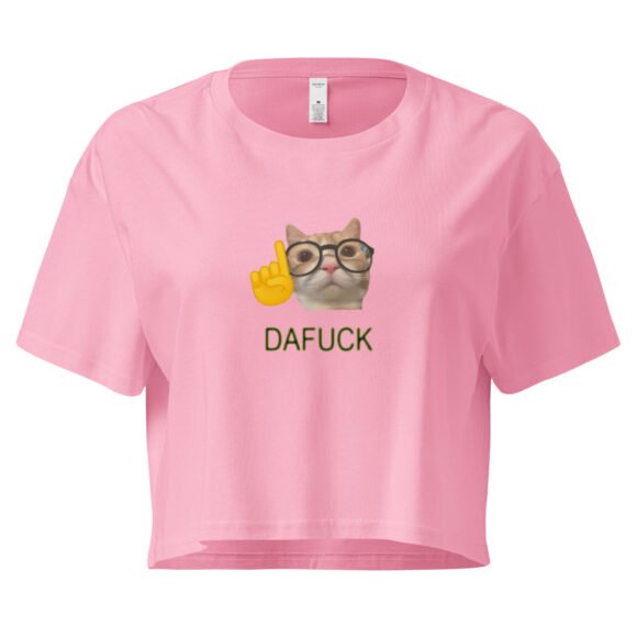 Dafuck Cat Y2K Baby Tee | Unbothered Kitten Retro Cropped Top | Confused Feline Vibes Meme Tee - Image 5