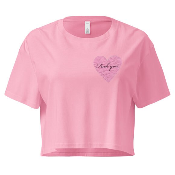Fuck You Heart Y2K Baby Tee | Anti-Love Letter Retro Cropped Top | Brokenhearted Memecore Tee - Image 5