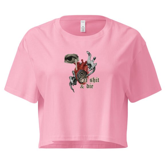 Eat Shit and Die Weirdcore Y2K Baby Tee | Surreal Rage Retro Cropped Top | Internetcore Kill Baddie Tee - Image 5