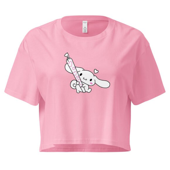 Kawaii Blunt Y2K Baby Tee | Weed Princess Retro Cropped Top | Pink Smoke Meme Girl Tee - Image 4