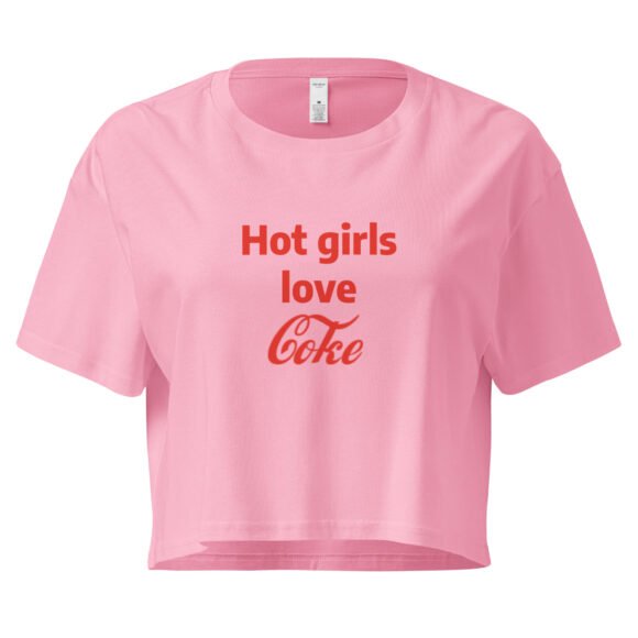 Hot Girls Love Coke Y2K Baby Tee | Soft Drink Bimbo Retro Cropped Top | Coca Baddie Club Tee - Image 4