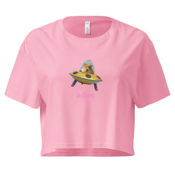 Adios Hamster Y2K Baby Tee | Rodentcore Goodbye Retro Cropped Top | Chaotic Animal Girl Meme Tee - Image 5