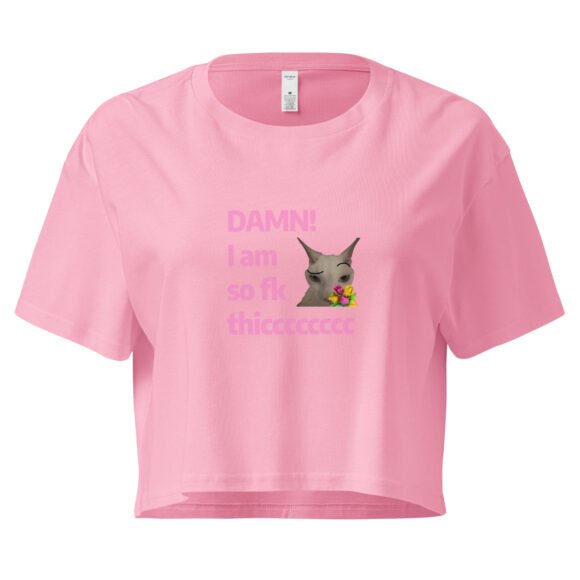 Damn Im So Fk Thicc Y2K Baby Tee | Dump Truck Baddie Retro Cropped Top | Full Body Meme Moment Tee - Image 4
