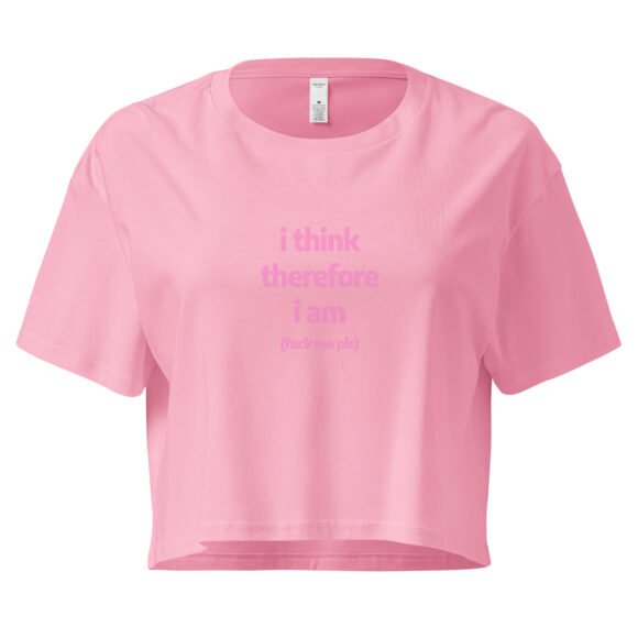 I Think Therefore I Am Y2K Baby Tee | Deep Thoughts Only Indie Girl Cropped Tee | Thinkcore Existential Tumblr Tee - Image 4